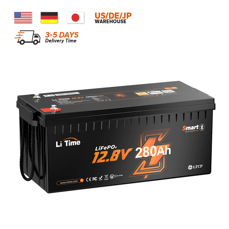 LiTime US Stock 12.8V 280Ah Professional Grade LiFePO4 Battery Pack for RV Power System