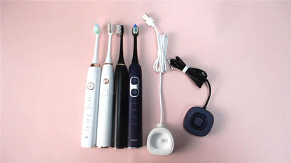 New Hot Selling Wholesale 8 Heads Family Using Waterproof Box Power Battery Soft Gift Packing Dupont Electric Sonic Toothbrush