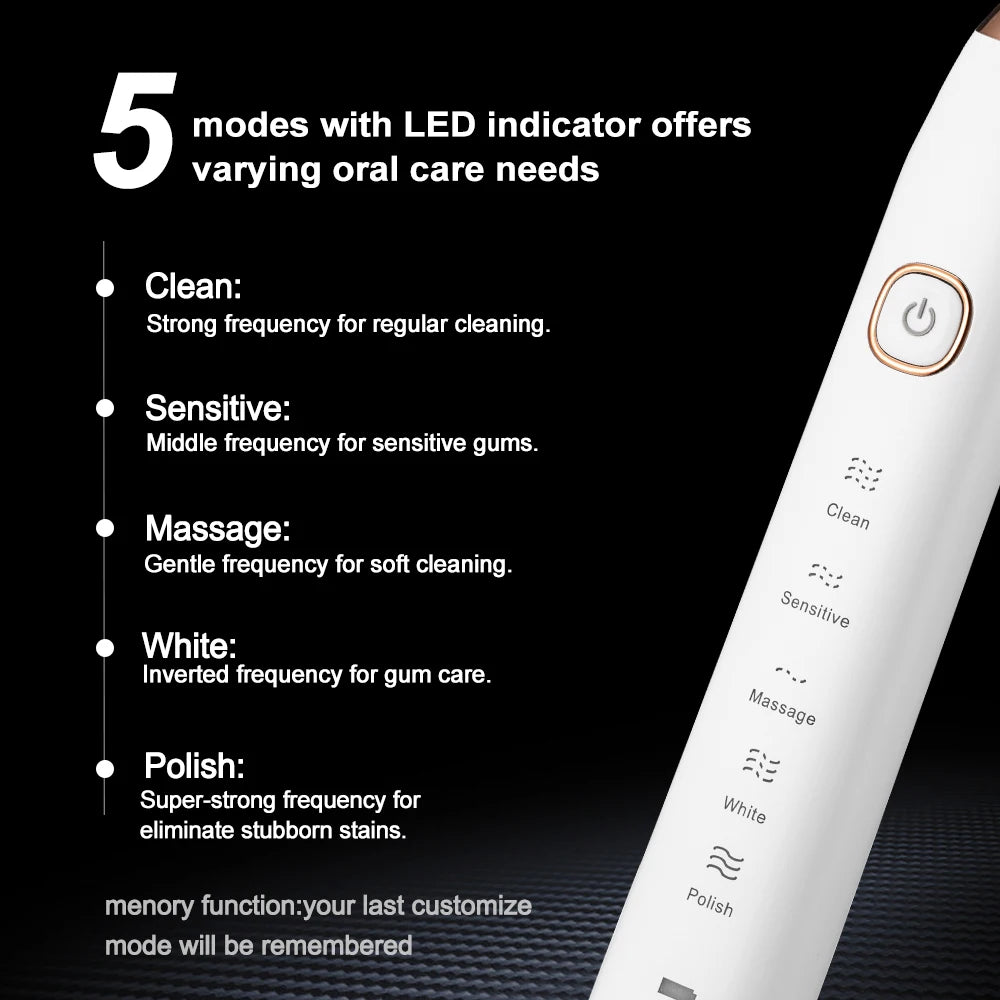 New Hot Selling Wholesale 8 Heads Family Using Waterproof Box Power Battery Soft Gift Packing Dupont Electric Sonic Toothbrush