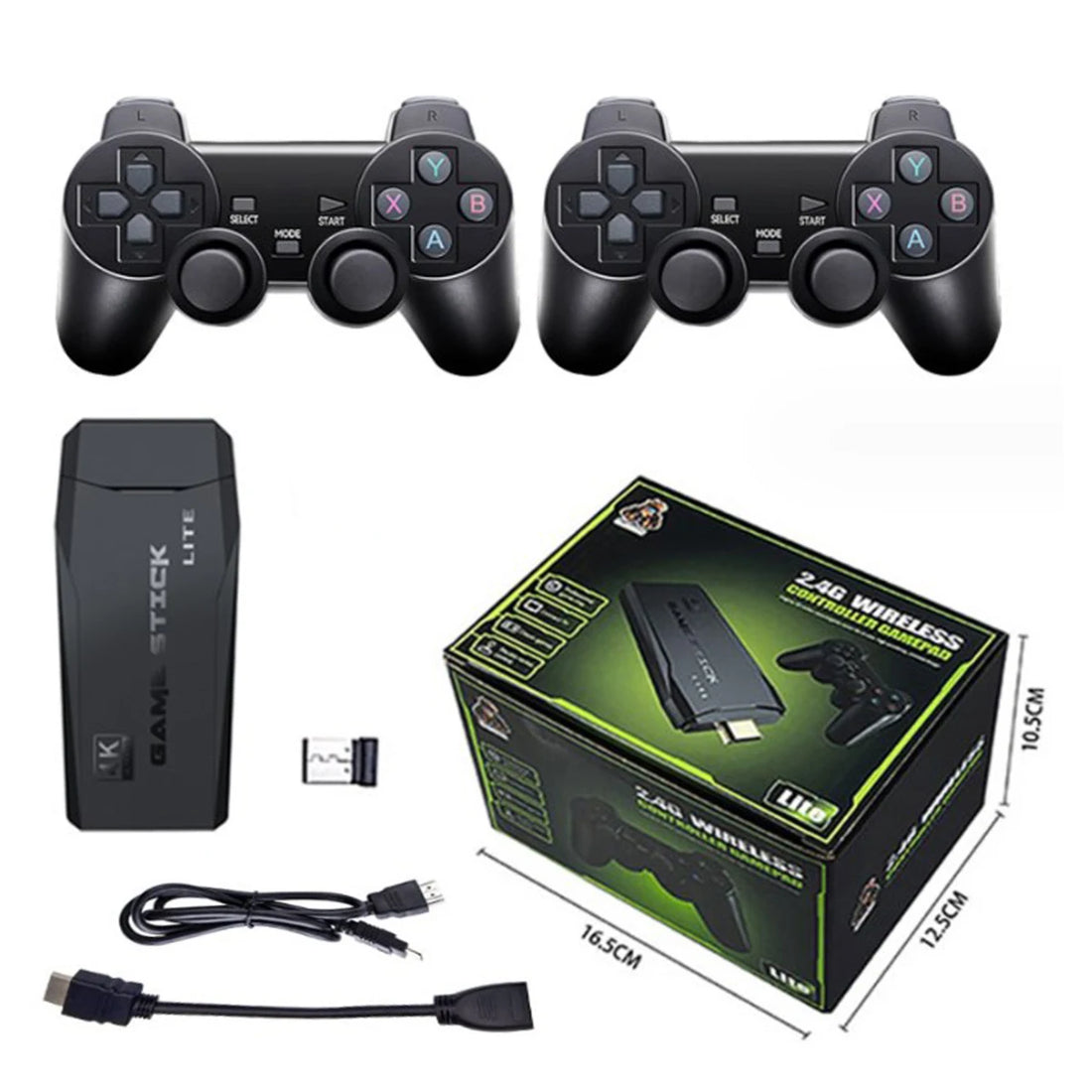 New Lite 4K 64G M8 Game Stick Built-In 10000+ Games TV Retro Game Console With Wireless Controller for Kid Xmas Gift