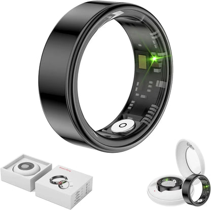 Smart Health Ring for Women Men with Heart Rate Blood Oxygen Sleep Monitor Steps,Calories No Subscription Fee IP68 Waterproof
