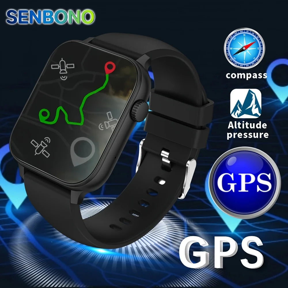 SENBONO TG06 Outdoor Sport  Smartwatch GPS Tracking HD Large Screen Long Battery Answer Calls AI Voice GPS Men Woman Smart Watch