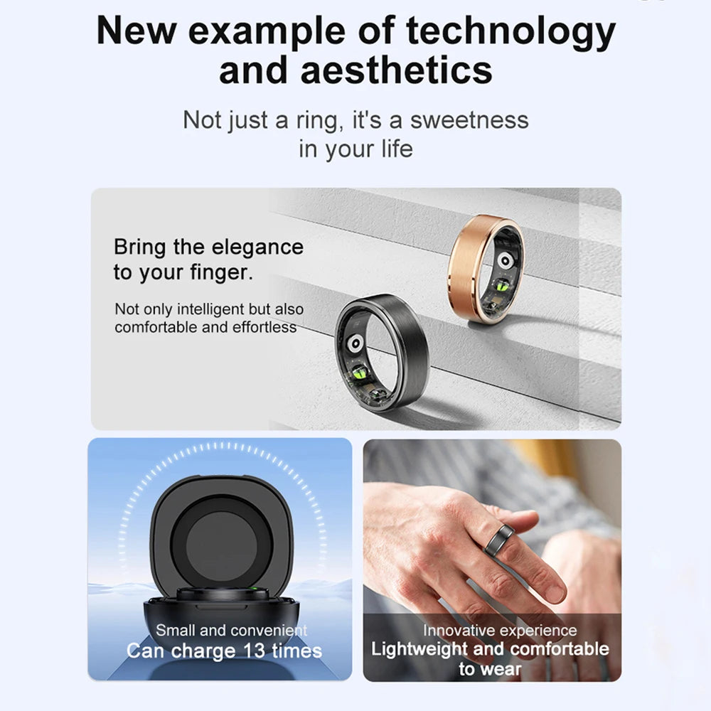 SENBONO Smart Health Ring R03 With Blood Oxygen Heart Heart Rate Sleep Tracking Wearable Devices Electronic Ring for Men Couples