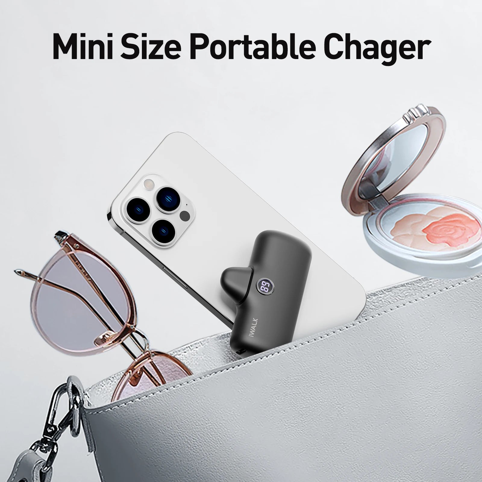 Two-piece Set Clearance Sale Kylie Jenner Mini Power Bank 18W PD Fast Charging Portable Charger With Built-in Iphone Plug