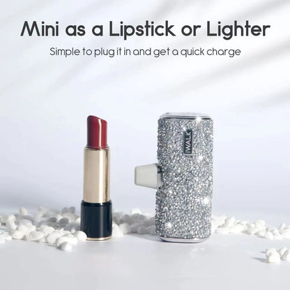 US Stock Luxury Gift for Phone Small Powerbank Stylish Diamond 4500mAh Mini Portable Good Power Banks for Outdoor Appliances
