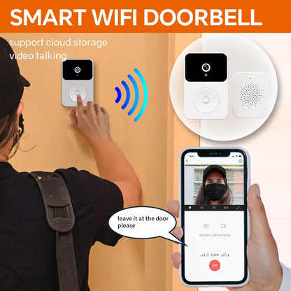 X9 Wireless HD 1080p OLED Video Doorbell with Night Vision Intercom Voice &amp; Rechargeable Security System for Home or Hotel