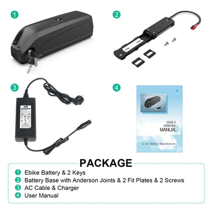 USA 3-5 Days Delivery Lithium Batteries 48V 13Ah Bicycle Hailong Down Tube Ebike Electric Scooter Battery