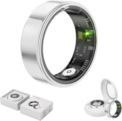 Smart Health Ring for Women Men with Heart Rate Blood Oxygen Sleep Monitor Steps,Calories No Subscription Fee IP68 Waterproof