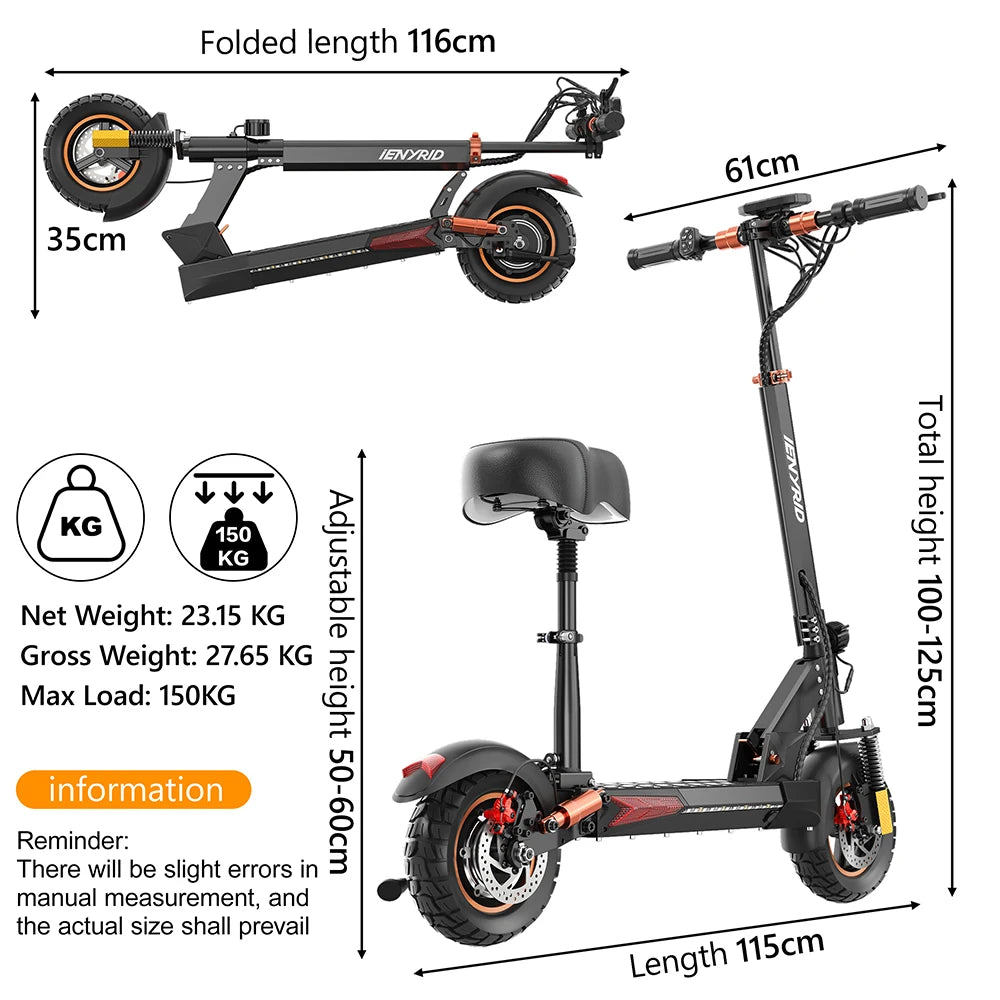 Middle Display IENYRID M4 PRO S+ Electric Scooter 48v 800w 12.5ah 45km/h Speed New Version in Stock for US &amp; UK &amp; EU