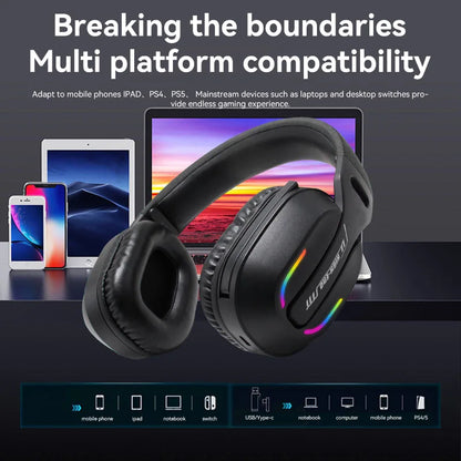 Foldable Portable Music Gaming Headphones GT100 Sports Earphones ENC Noise Cancelling 2.4GHz Wireless Over Ear Stereo Headset