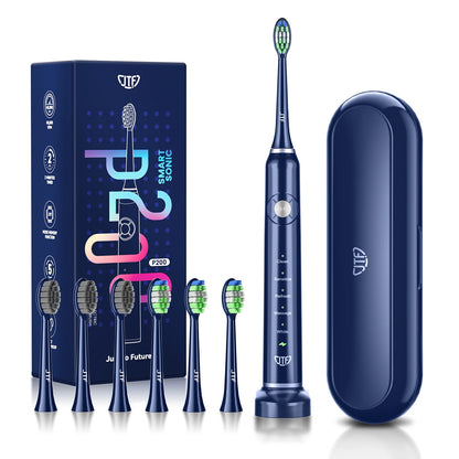 JTF P200 SONIC ELECTRIC TOOTHBRUSH CUSTOM BRAND WITH EXTRA BRUSH HEADS