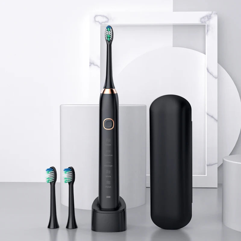 New Hot Selling Wholesale 8 Heads Family Using Waterproof Box Power Battery Soft Gift Packing Dupont Electric Sonic Toothbrush