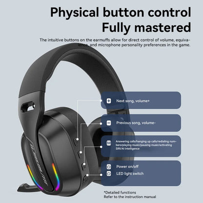 OEM ODM Foldable Wireless Gaming Headset B500 RGB Lights Over-Ear Headphone Waterproof Workout Sport Earphones for Running