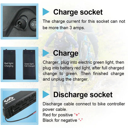 US Stock R049-2 48v 13ah Down Tube EBike City Bike Lithium Battery