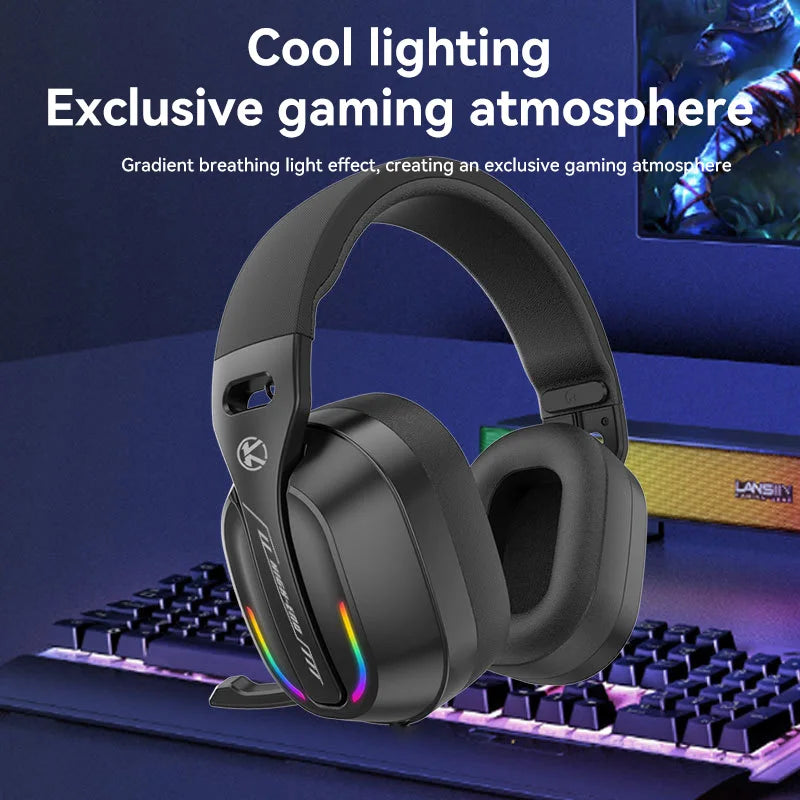 Foldable Portable Music Gaming Headphones GT100 Sports Earphones ENC Noise Cancelling 2.4GHz Wireless Over Ear Stereo Headset