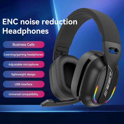 Foldable Portable Music Gaming Headphones GT100 Sports Earphones ENC Noise Cancelling 2.4GHz Wireless Over Ear Stereo Headset
