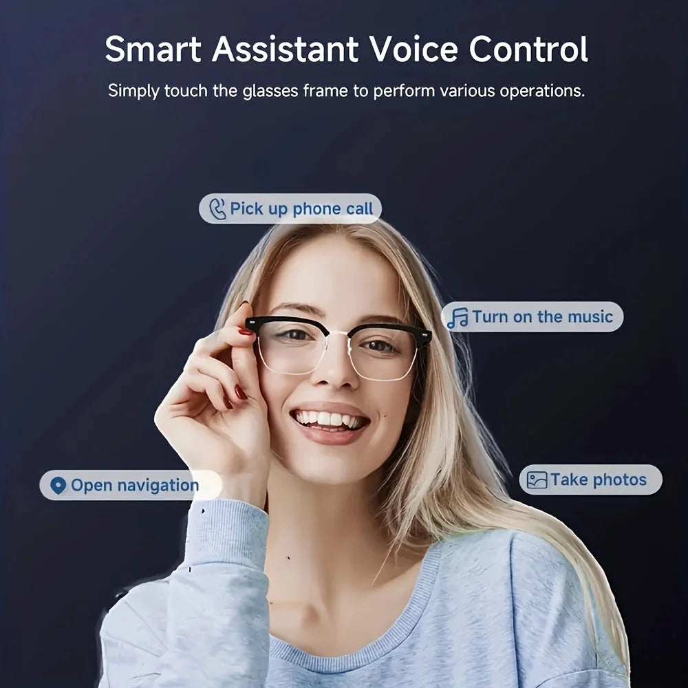 SENBONO E13-06 Smart Glasses Outdoor Smart Hands-Free Call Music Headphone Anti-Blue Eyeglasses Wireless BT Voice Sunglasses