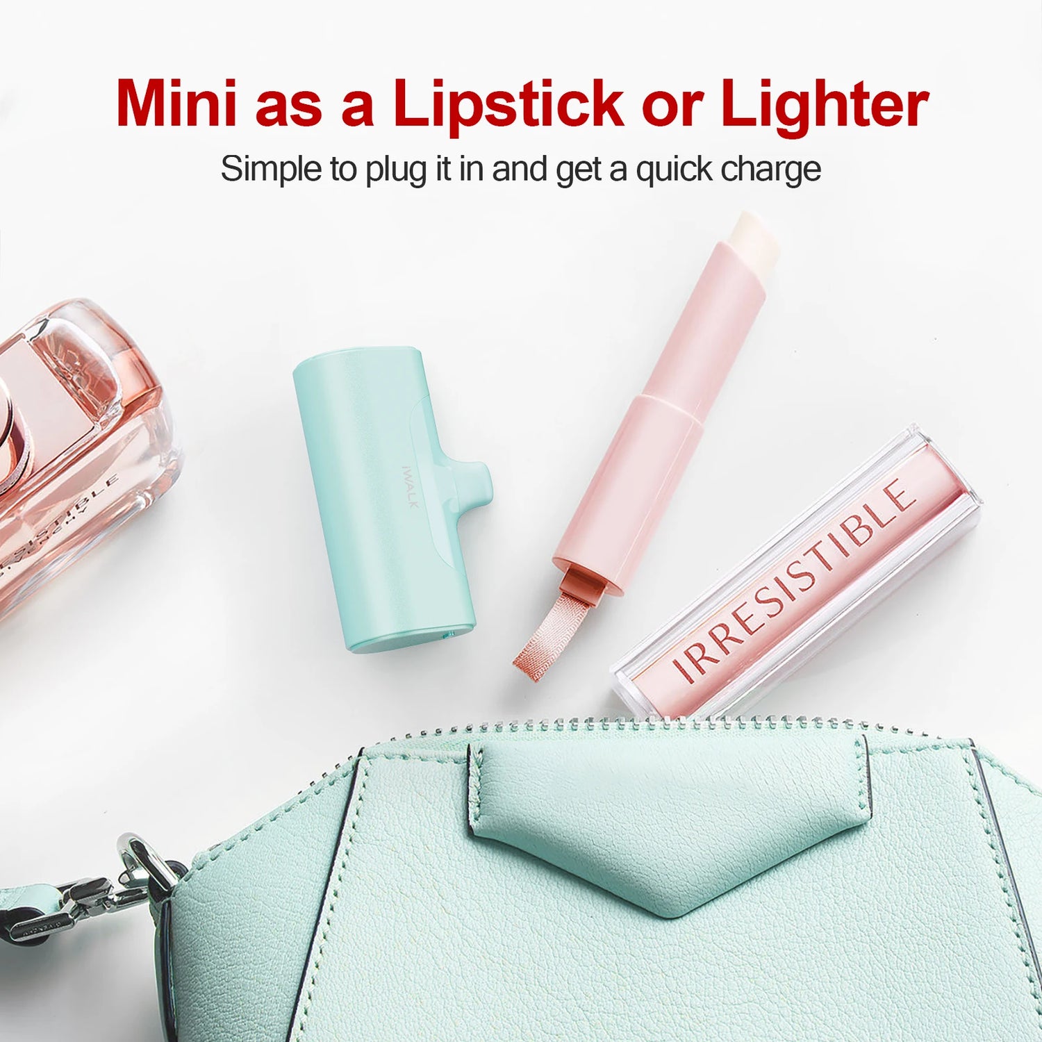 USA Warehouse Best Seller 2025 Unique Mini Power Bank Fast Charging Lipstick Size Phone Portable Charger for iPhone Design Box