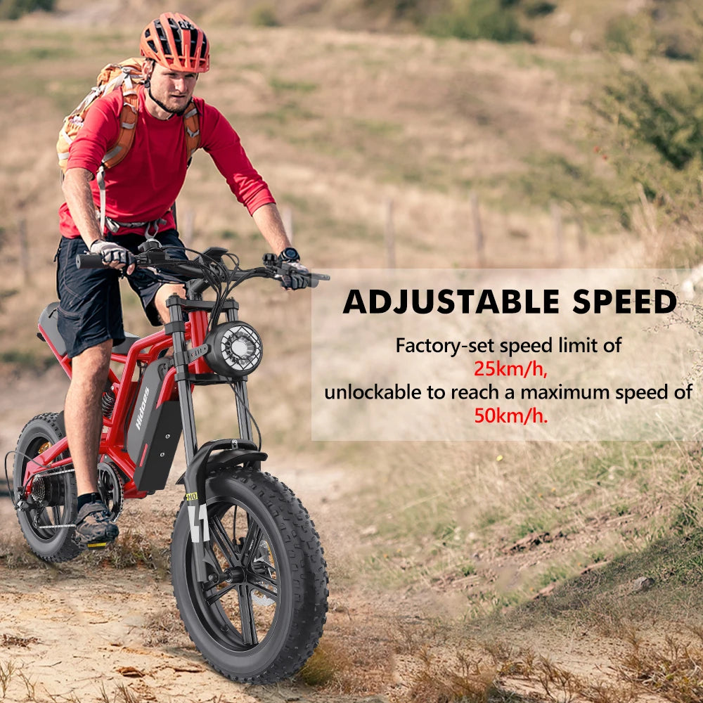 EU UK US Warehouse Hidoes B6 Electric Bike 1200W Motor with 15AH Lithium Battery Electric Bike 20&quot; Fat Tire E-Bike