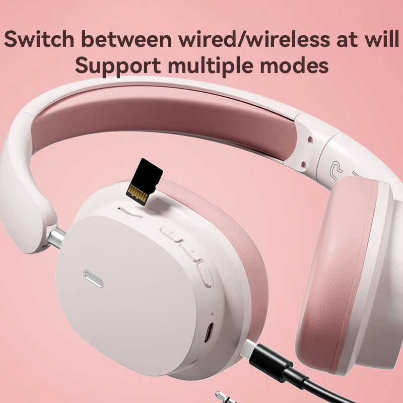 Wireless Stereo Headphones SY30 Foldable Lightweight Sports Headset Hifi Sound Over Ear Earphones for Home Office Cellphone