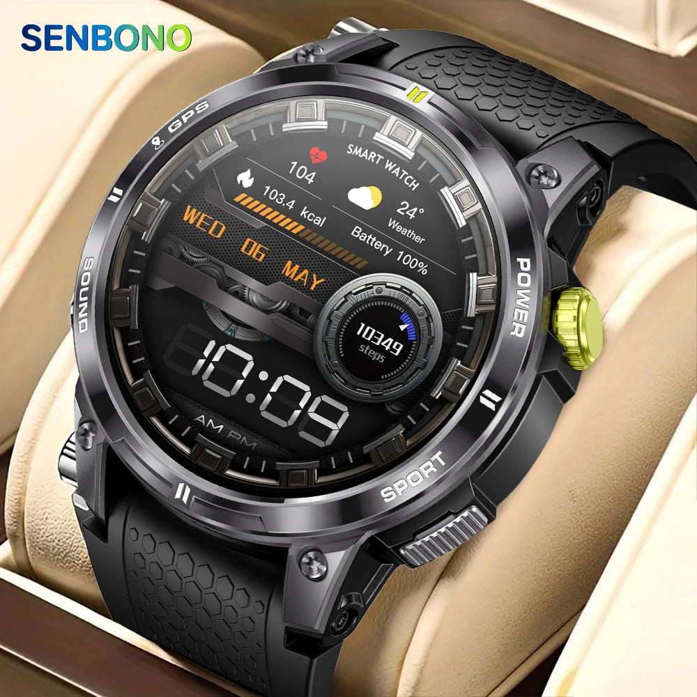 SENBONO NX18PRO AMOLED HD Large Screen GPS Outdoor Sports  Smart Watch Answer Call Compass Multiple Sport Modes Smart Watch GPS