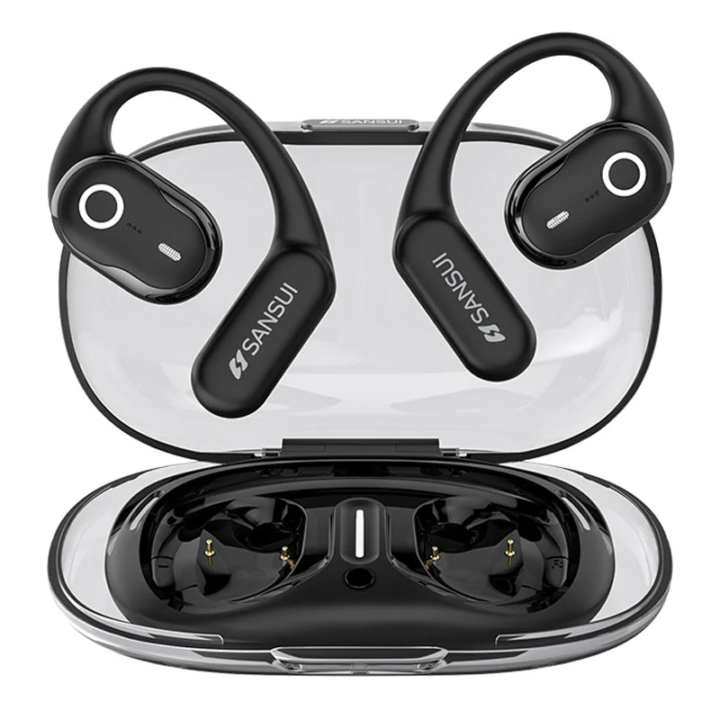 Sansui W26 OWS ENC Noise Cancelling bluetooth Open Ear Hook Bicycles Motorcycles Online Courses Office Wireless Earphone Headset