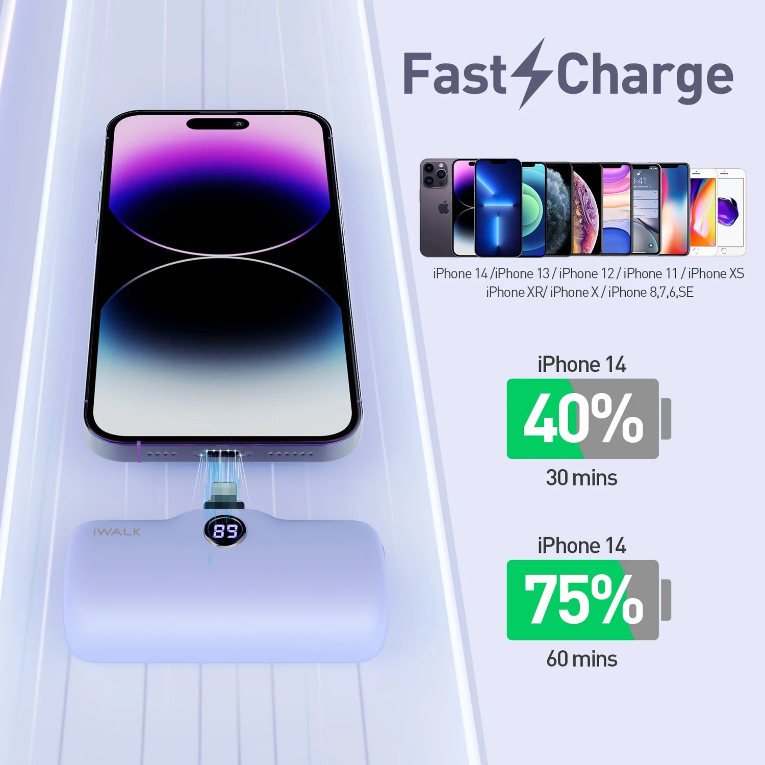 2025 Hot Selling 4800mAh Portable Charger Mini Power Bank PD Fast Charging Battery Pack With Built-in Plug Local US Stock Cheap