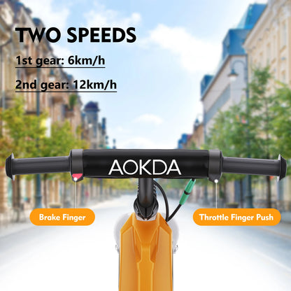 US Warehouse in Stock E Power Toy Bicycle AOKDA K8 180W Kids Electric Balance Bike for Children 5 - 12 Year Old Boys