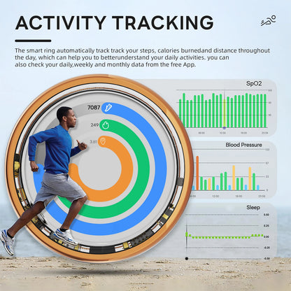 Hyperliving SAM Smart Ring Wearable Digital Fitness Tracker for Women Android iOS Heart Rate Stress Monitor OME/ODM App Control