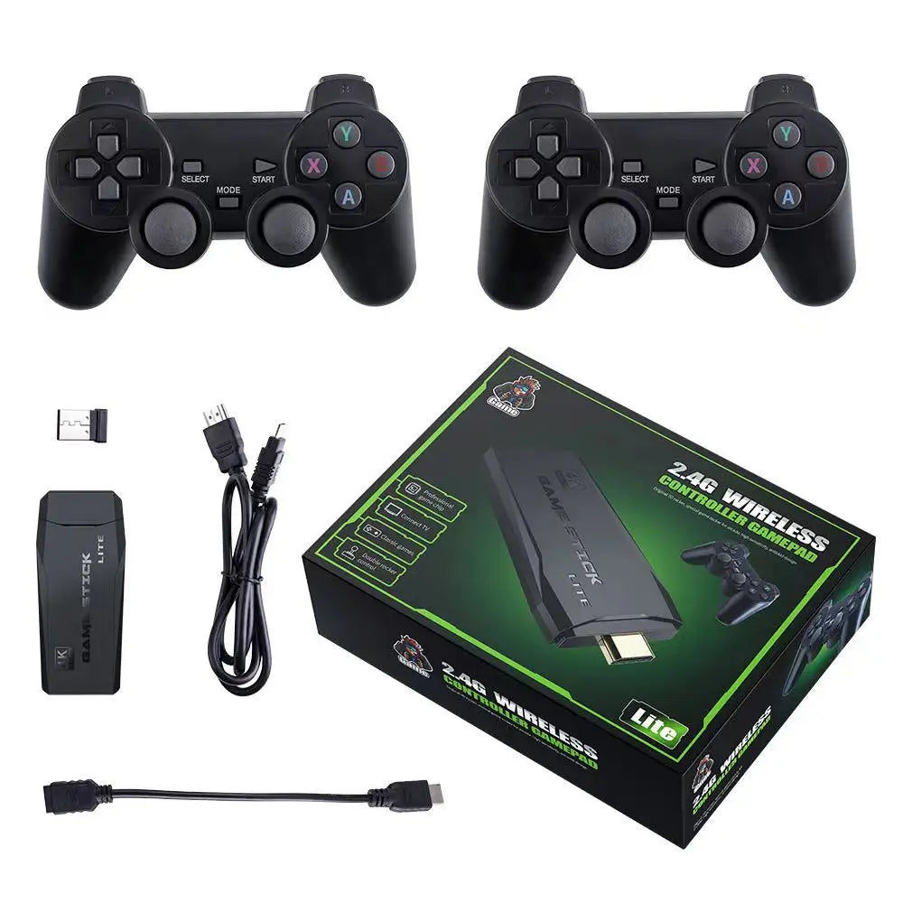 Newest Retro Video Game Console with 10000 Built-in Games and Wireless Controller Stickers US/EU Plug Type