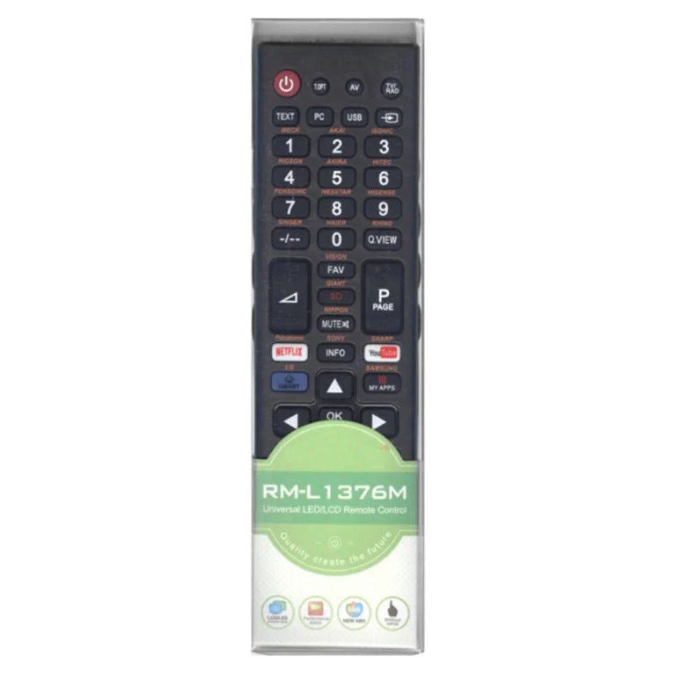 New HUAYU RM-L1376M+ Universal Smart TV Remote Control for Samsung Sony LG JVC