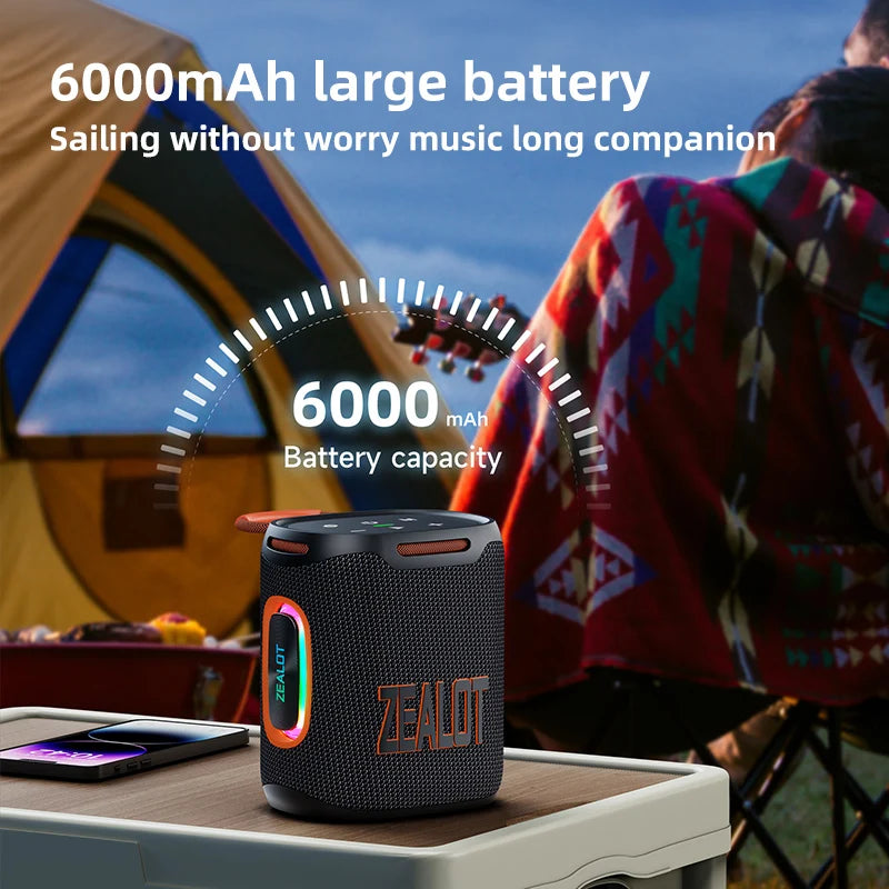 New Model Portable Blue Tooth Speaker Zealot S122 25w 6000mAh Battery Speaker in US Warehouse