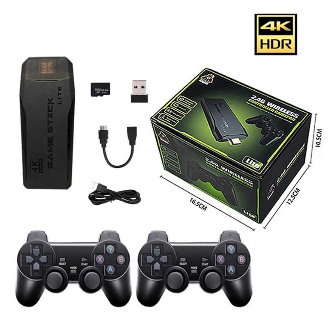 New Lite 4K 64G M8 Game Stick Built-In 10000+ Games TV Retro Game Console With Wireless Controller for Kid Xmas Gift