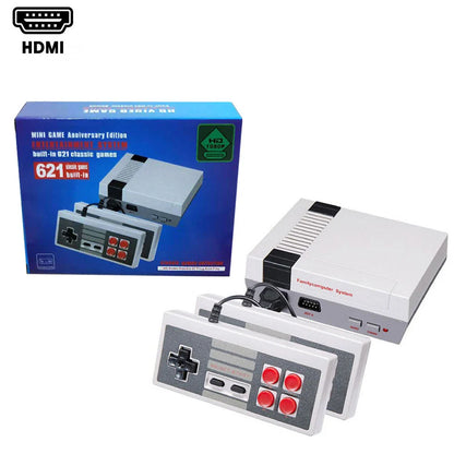 Mini Classic Retro TV Video Game Console 8 Bit Four Button Built-in 621 Game Av Output Dual Gamepad for Nes