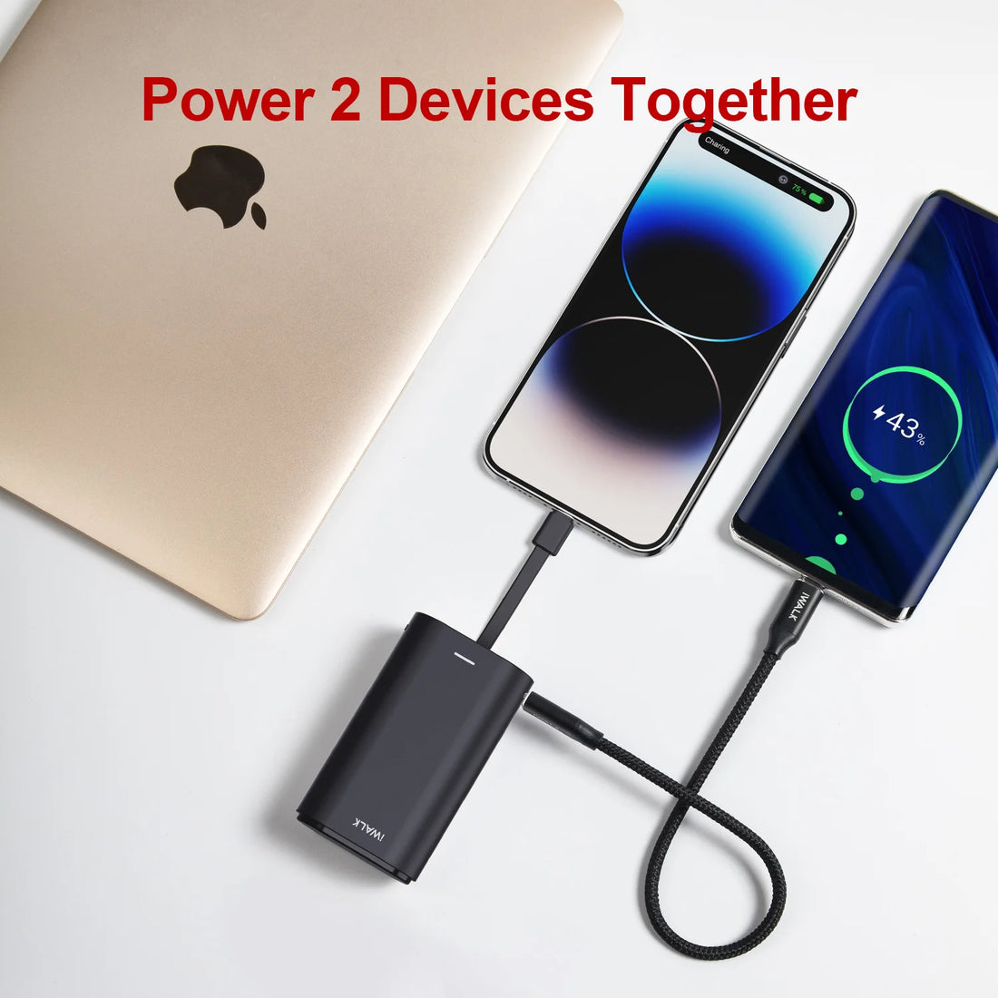 Mobile Phone Accessories Fast Charge Super Compact Portable Charger 9000mAh Built-in iPhone Cable Power Banks for Smart Phone