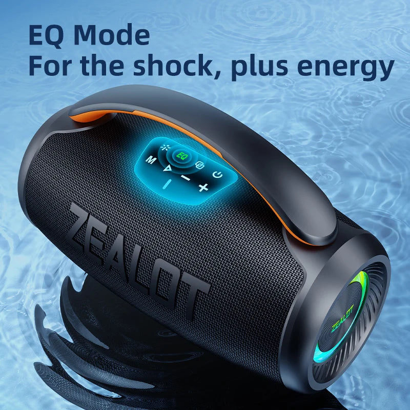 Zealot P11 Portable Blue Tooth Speaker 50W Output Power with RGB LED Lighting 6000mAh