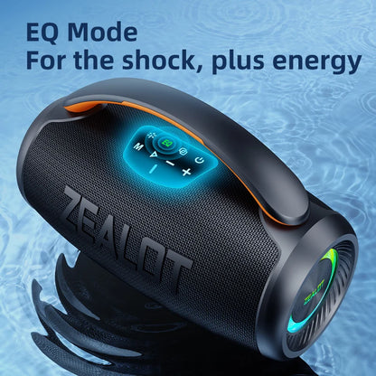 Zealot P11 Portable Blue Tooth Speaker 50W Output Power with RGB LED Lighting 6000mAh