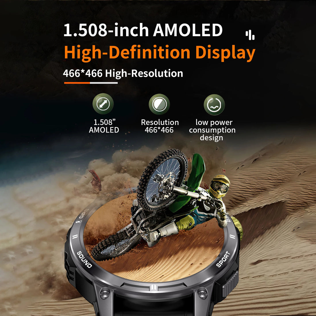 SENBONO NX18PRO AMOLED HD Large Screen GPS Outdoor Sports  Smart Watch Answer Call Compass Multiple Sport Modes Smart Watch GPS