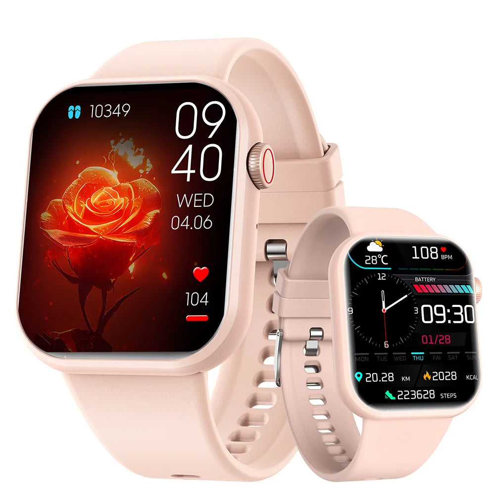 SENBONO Life3 Square Smartwatch Women BT Call Heart Rate Sport Mode Fitness Tracker Waterproof Smart Watch Men for IOS Android