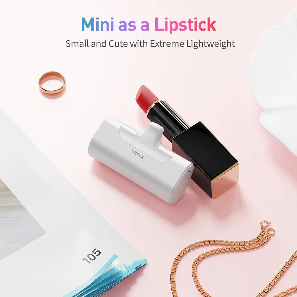 USA Warehouse Best Seller 2025 Unique Mini Power Bank Fast Charging Lipstick Size Phone Portable Charger for iPhone Design Box