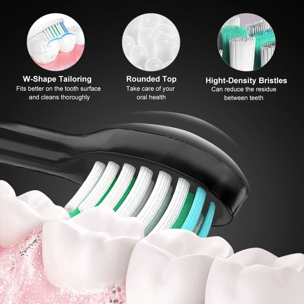 New Hot Selling Wholesale 8 Heads Family Using Waterproof Box Power Battery Soft Gift Packing Dupont Electric Sonic Toothbrush