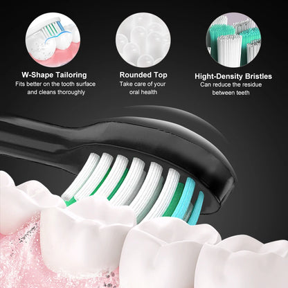 New Hot Selling Wholesale 8 Heads Family Using Waterproof Box Power Battery Soft Gift Packing Dupont Electric Sonic Toothbrush