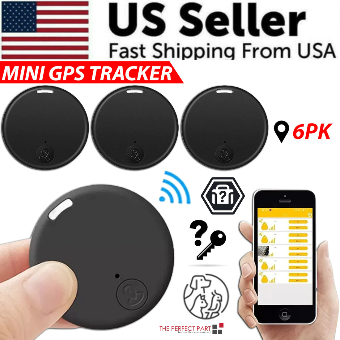 Bluetooth 5.3 Mini GPS Tracker - Real-Time Location Tracking for Kids, Pets, Keys &amp; Lost Items”