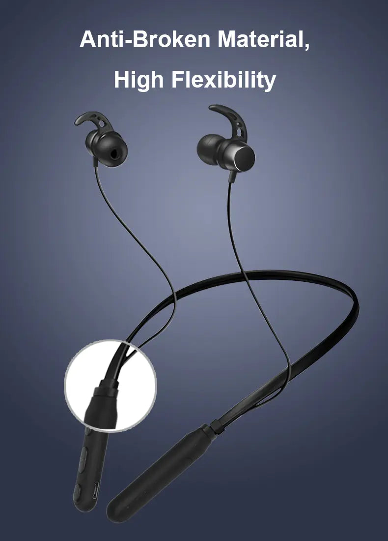Bluetooth 5.0 Magnetic Neckband Headphones - Waterproof Stereo Sound durable neckband headphones