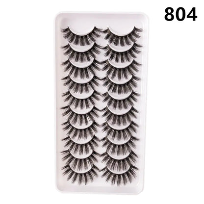 10 Pairs Fluffy Mink Lashes - Handmade, Reusable, Natural
