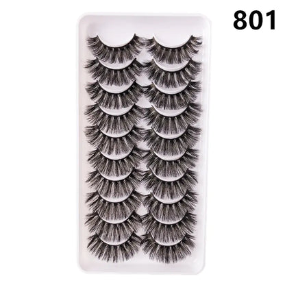 10 Pairs Fluffy Mink Lashes - Handmade, Reusable, Natural