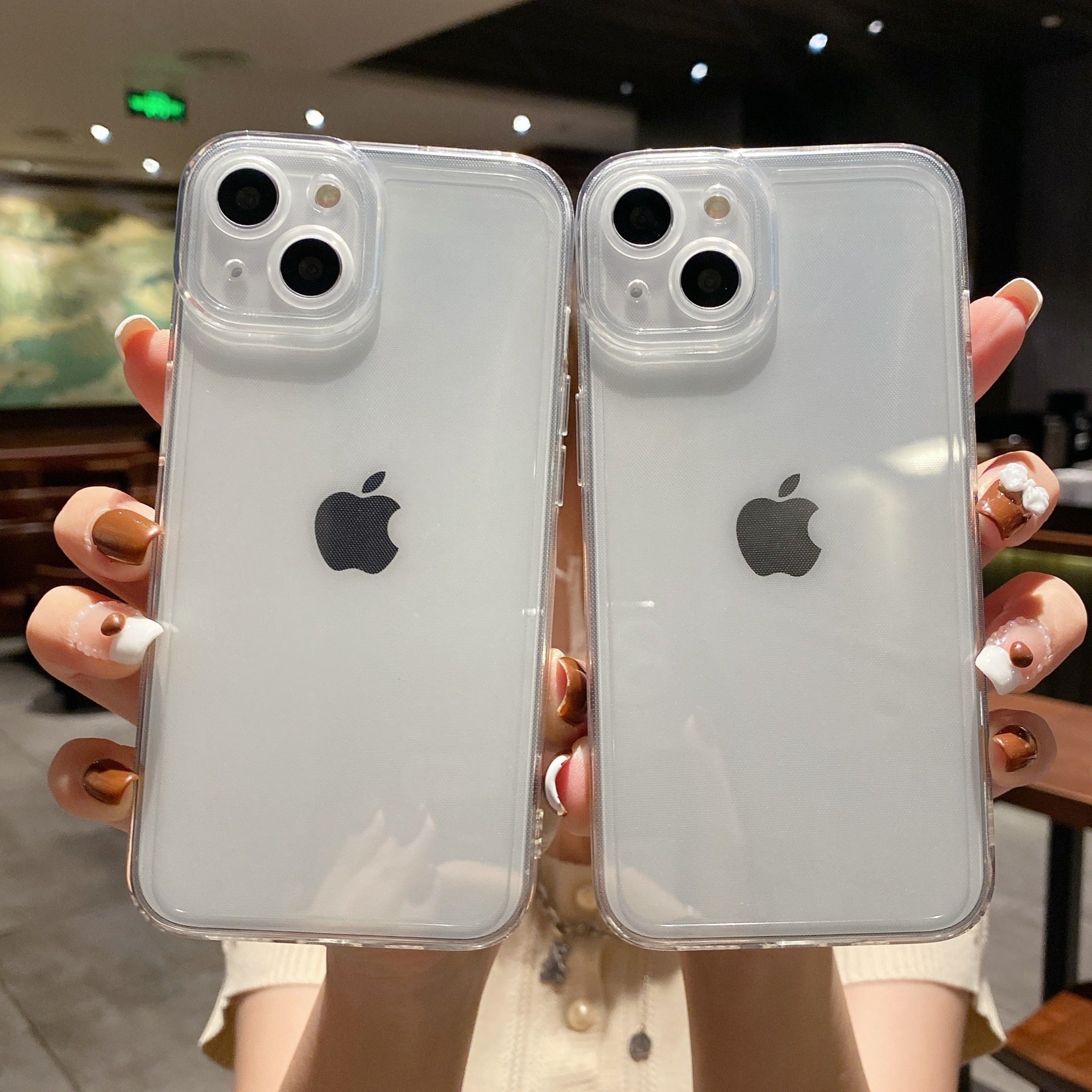 Transparent straight edge suitable for Apple 15ProMax mobile phone case TPU soft iphone11 all-inclusive simple 16 protective case