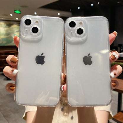 Transparent straight edge suitable for Apple 15ProMax mobile phone case TPU soft iphone11 all-inclusive simple 16 protective case