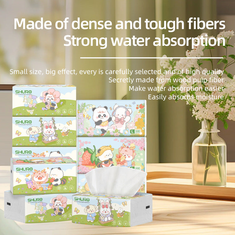 16 packs of whole box large bag paper drawing 500 logs skin-friendly whole box of toilet paper 5 layers thickened household paper drawing wholesale