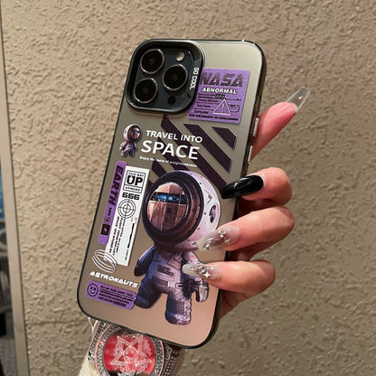Business case for Apple 15PROMAX cartoon hard case IMD color silver anti-drop iPhone 13 mobile phone case iPhone 16